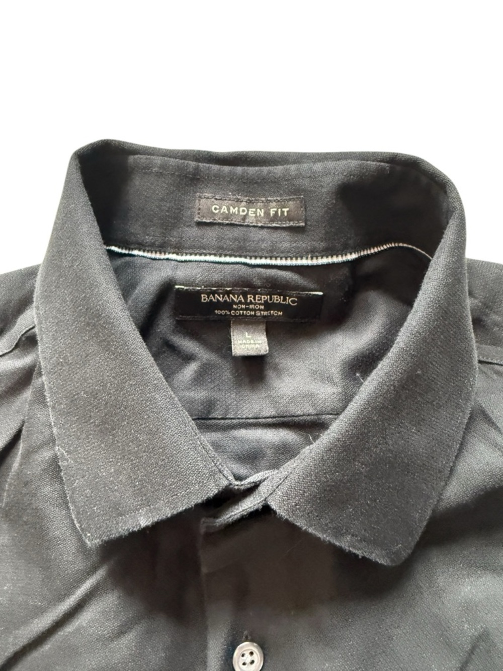 Banana Republic Black Men's Long-Sleeve Dress Shirt Camden fit - Picture 2 of 6